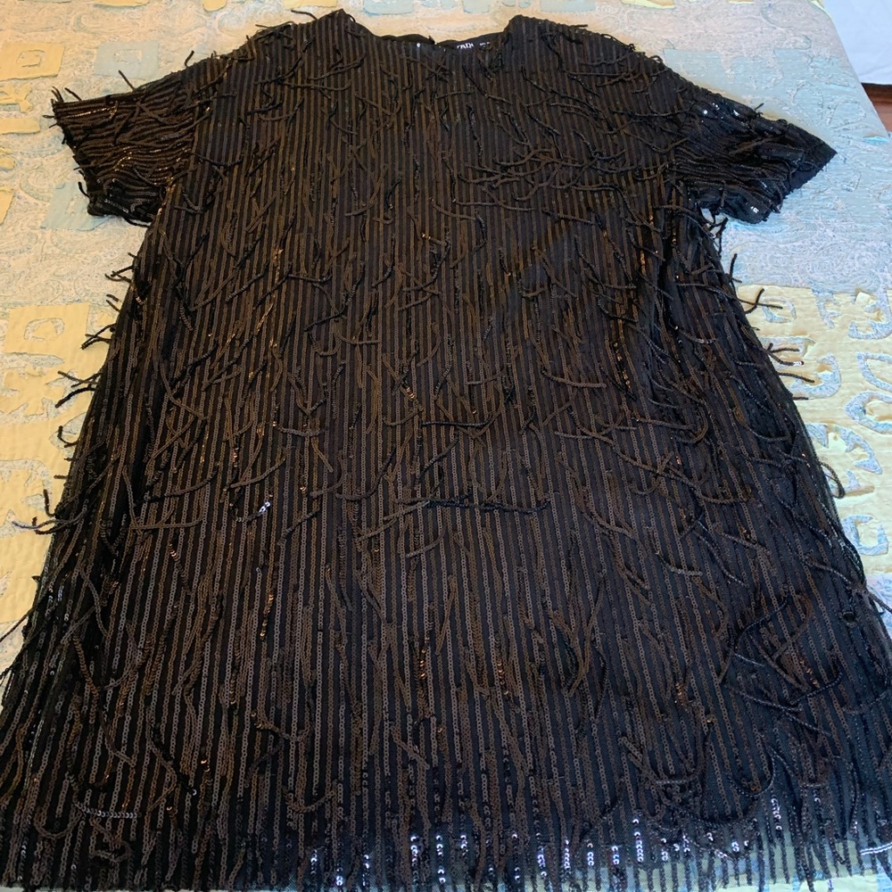 Black sequin Zara cocktail dress
